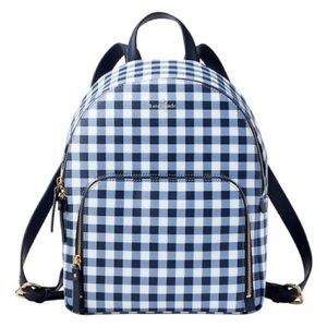 Kate Spade New York | Navy Gingham Hyde Lane Hartley Backpack